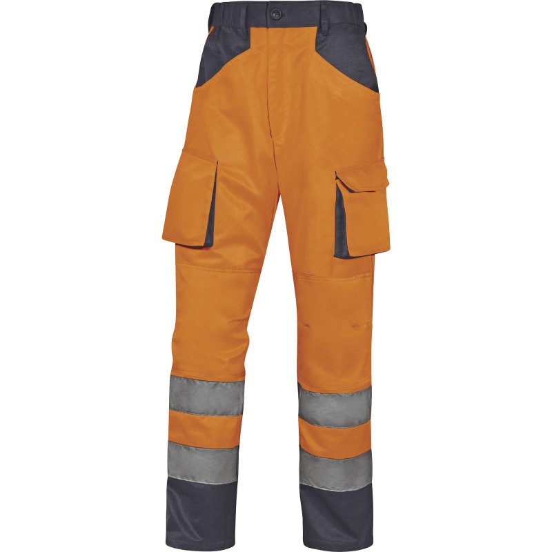 HIGH VISIBILITY WORKING TROUSERS M2PHV Fluorescent orange-Grey