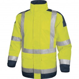 HIGH VISIBILITY PARKA EASYVIEW Fluorescent yellow-Navy blue