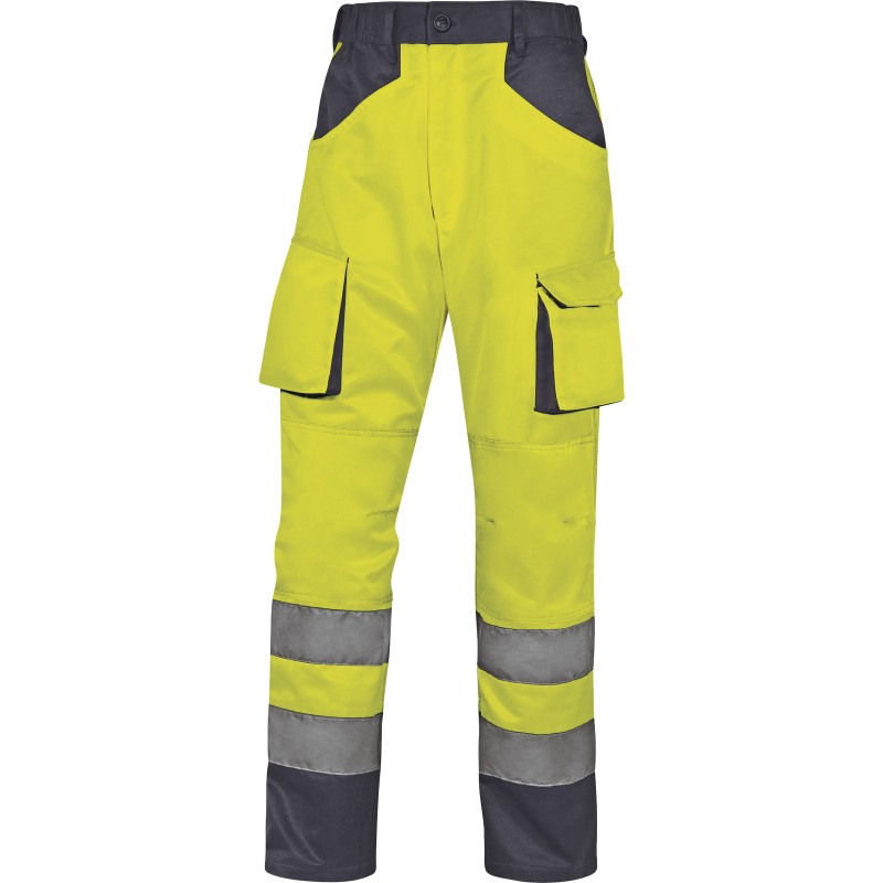 HIGH VISIBILITY WORKING TROUSERS M2PHV Fluorescent yellow-Grey