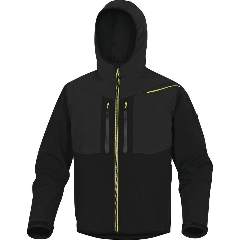 JACKE AUS SOFTSHELL HORTEN2 Schwarz-Gelb